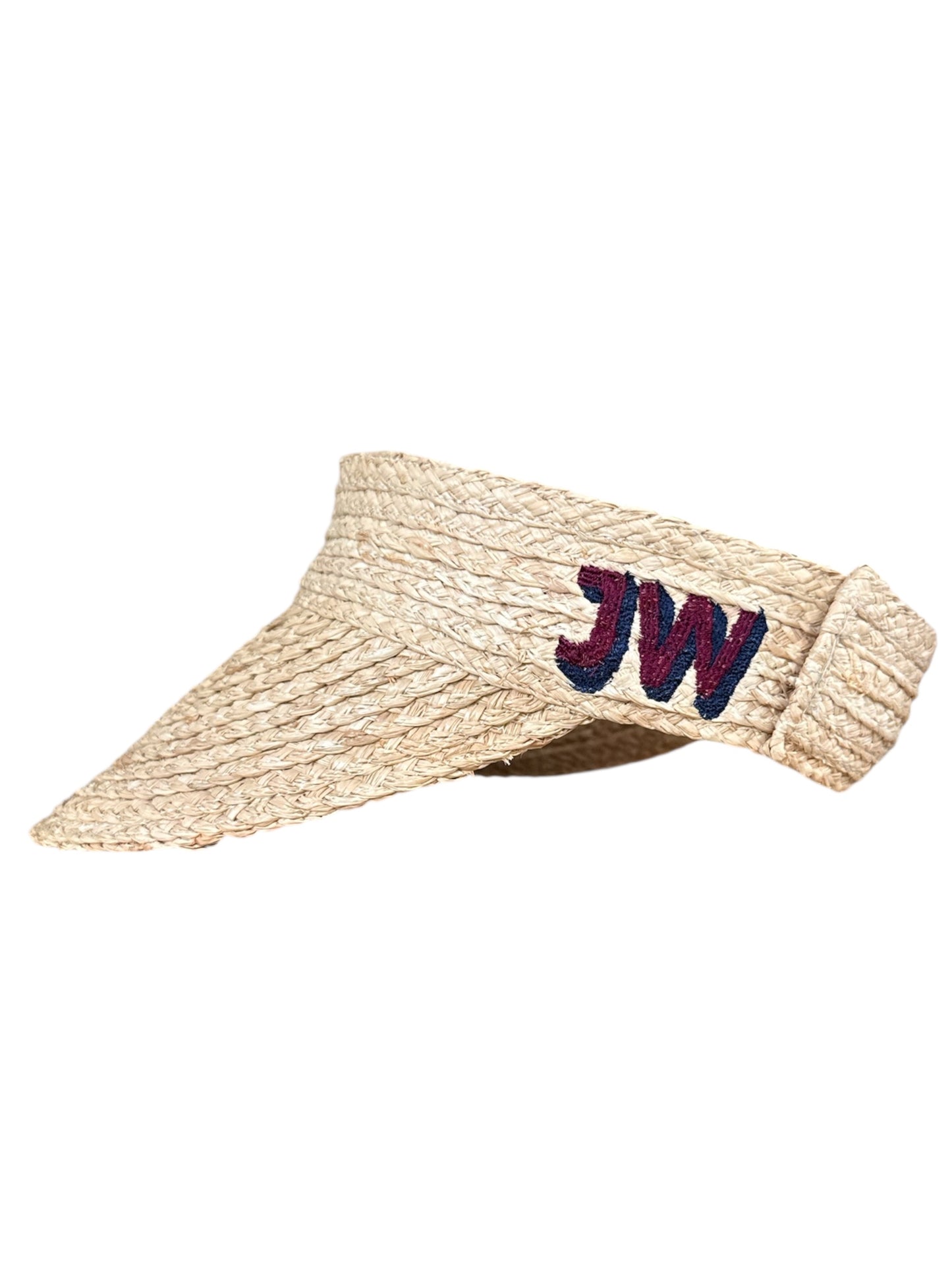 Monogramed Straw Sun Visor image 0