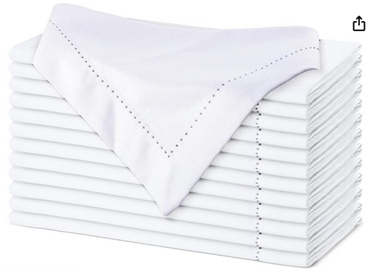 Embroidered Stag Dinner Napkins with Monogram Initial image 1