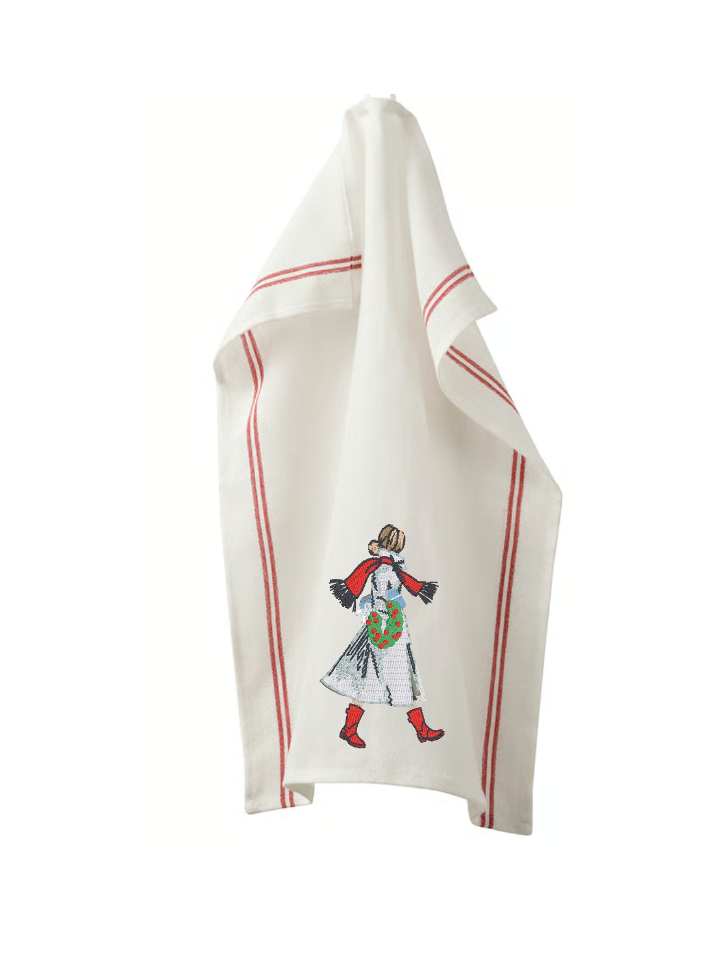 Fashion Girl Christmas Embroidered Kitchen Dish Towels image 2