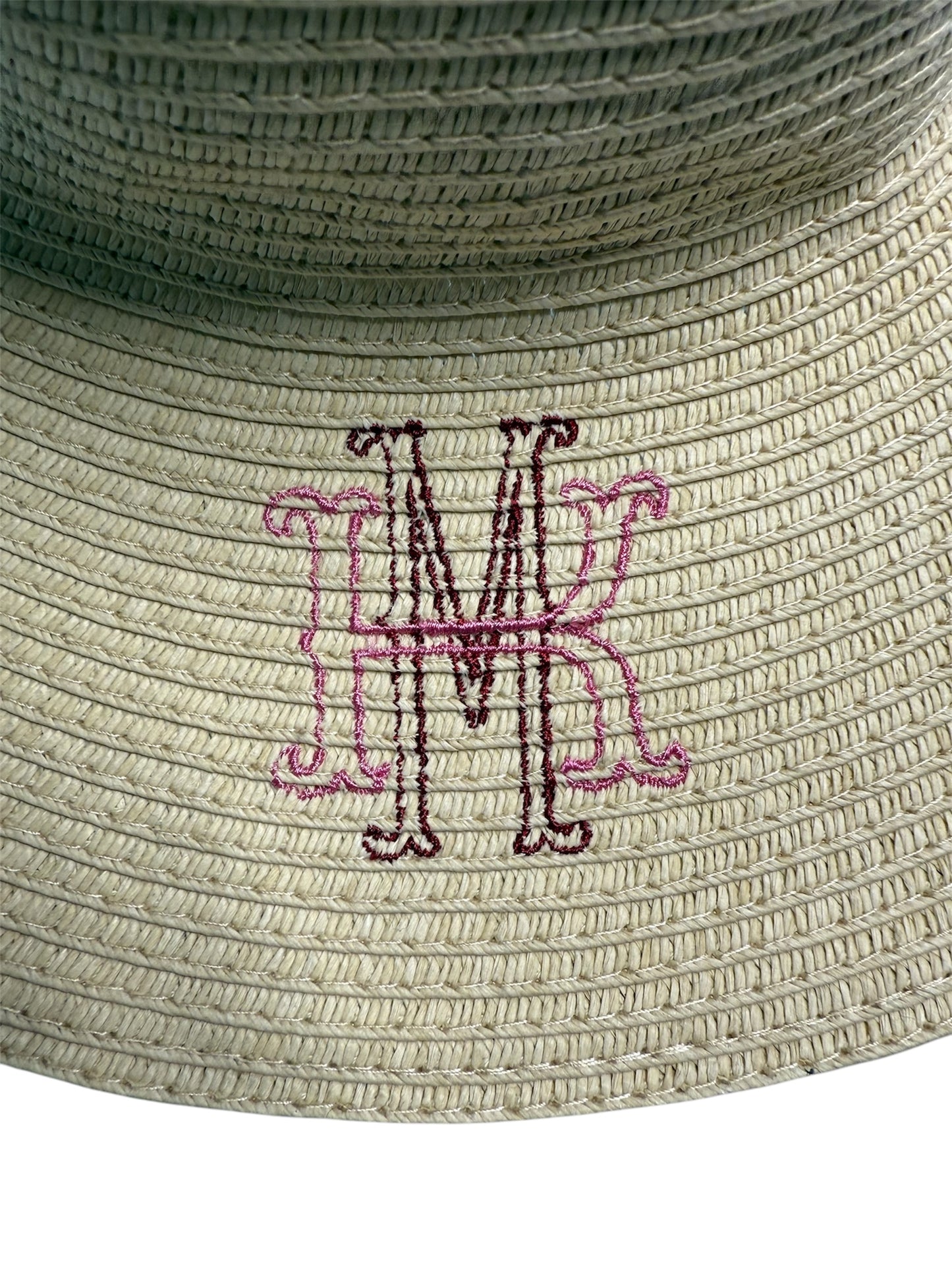 Monogrammed Wide Brim Straw Hat image 1