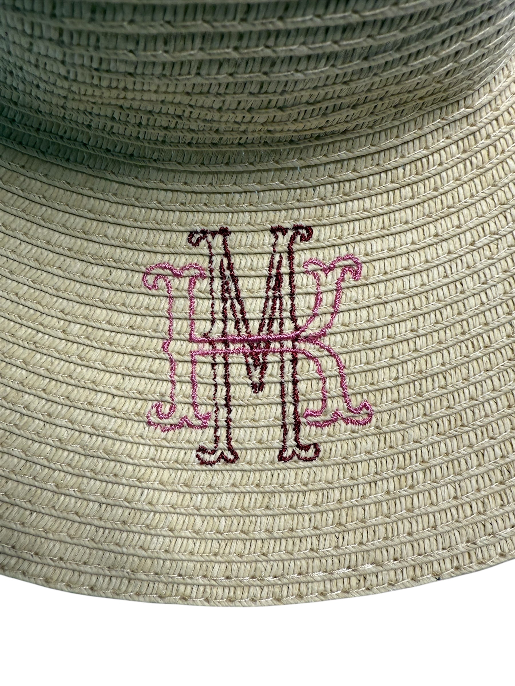 Monogrammed Wide Brim Straw Hat image 1