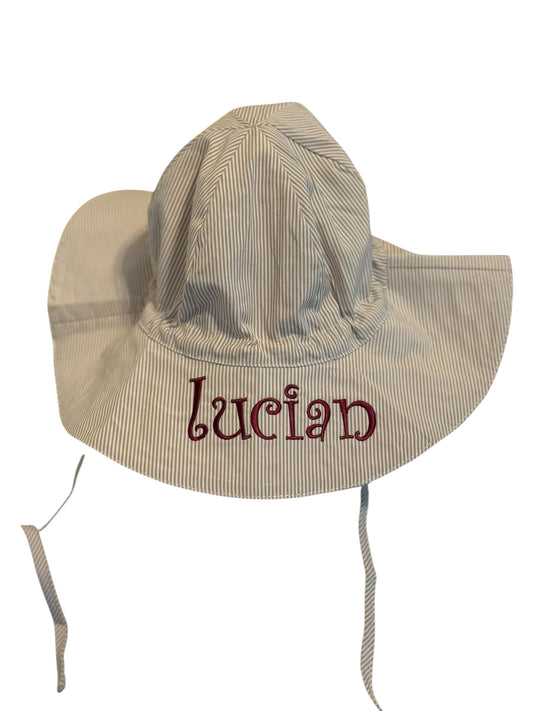 Monogramed Baby Sun Hat image 0