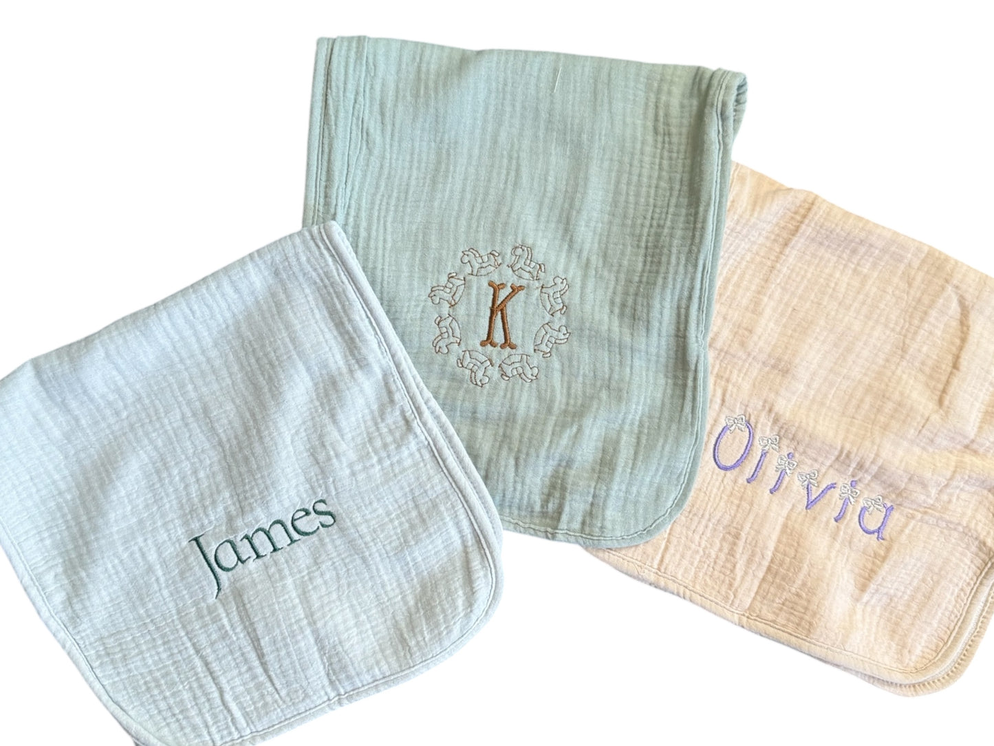Personalized Embroidered Burp Cloth – Custom Baby Burpee Towel Gift