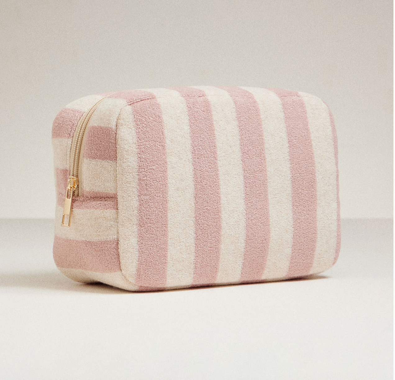 Custom Embroidered Striped Zip Cosmetic Case | Personalized Terry Makeup Bag | Monogrammed Pouch | Gift for Her