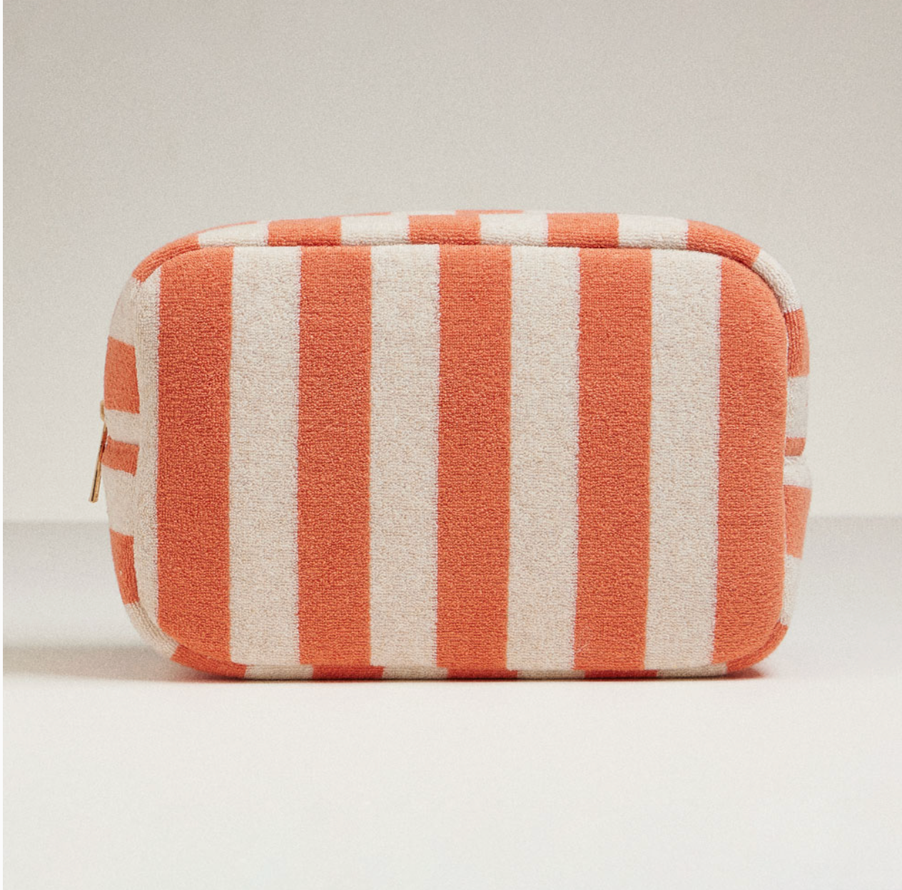 Custom Embroidered Striped Zip Cosmetic Case | Personalized Terry Makeup Bag | Monogrammed Pouch | Gift for Her