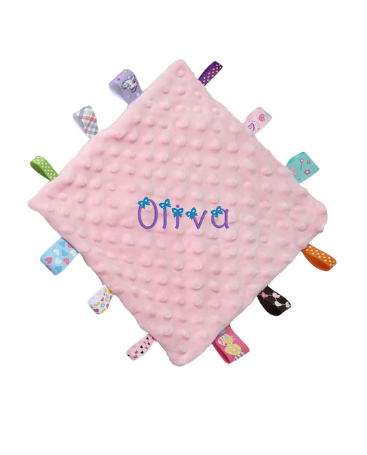 Personalized Baby Security Blanket: Minky Lovey with Embroidered Name