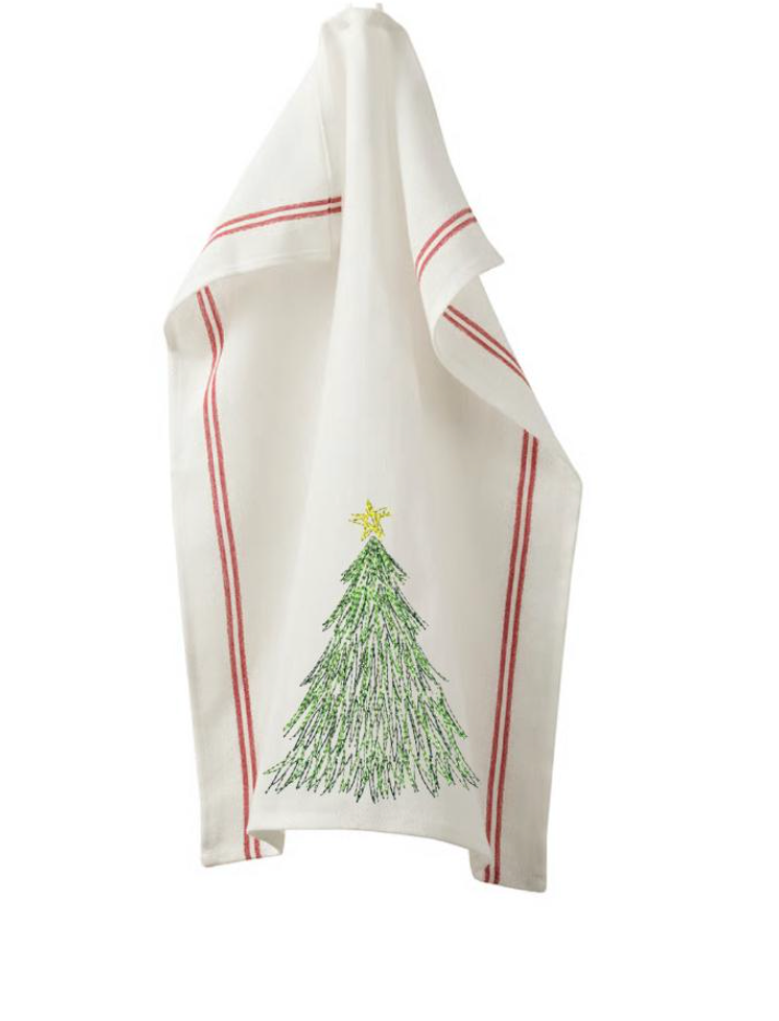 Vintage Christmas Embroidered Kitchen Dish Towels image 2