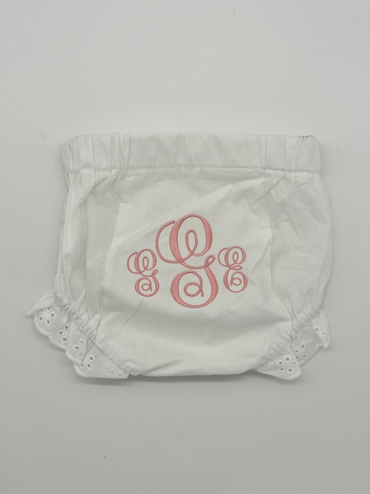 Embroidered Baby Girl Bloomers – Personalized Cotton Diaper Cover image 0