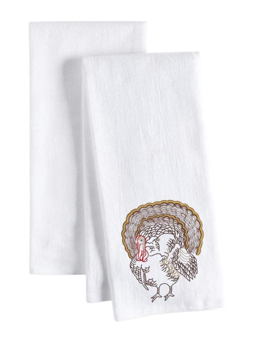 Embroidered Turkey Flour Sack Towel image 0