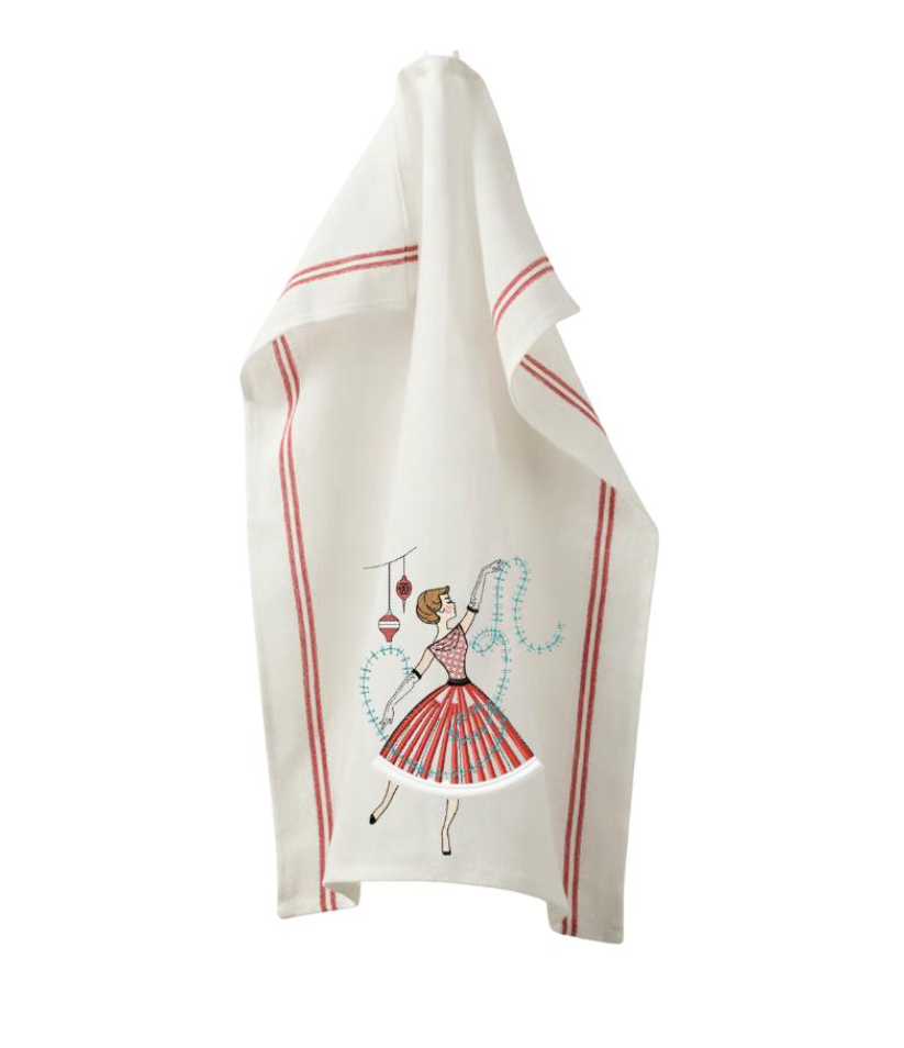 Vintage Christmas Embroidered Kitchen Dish Towels image 3