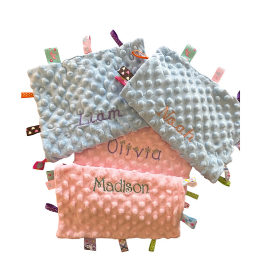 Personalized Baby Security Blanket: Minky Lovey with Embroidered Name image 2