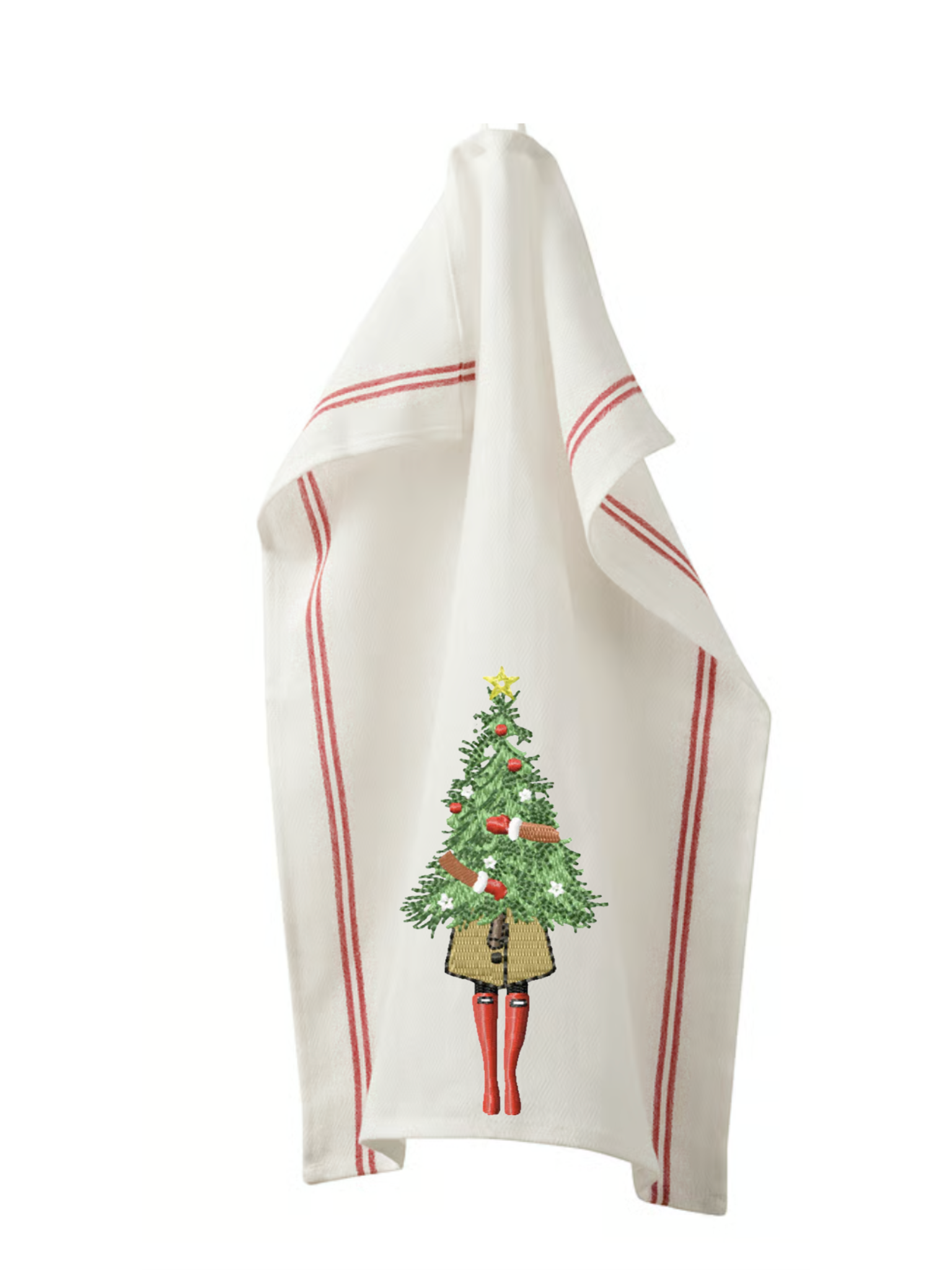 Fashion Girl Christmas Embroidered Kitchen Dish Towels image 1